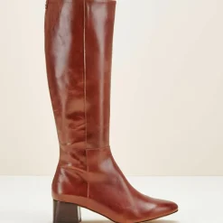 Femme Cosmoparis Bottes en Cuir Carlotine Cognac