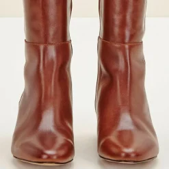 Femme Cosmoparis Bottes en Cuir Carlotine Cognac