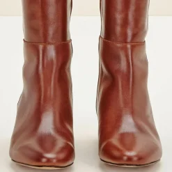 Femme Cosmoparis Bottes en Cuir Carlotine Cognac