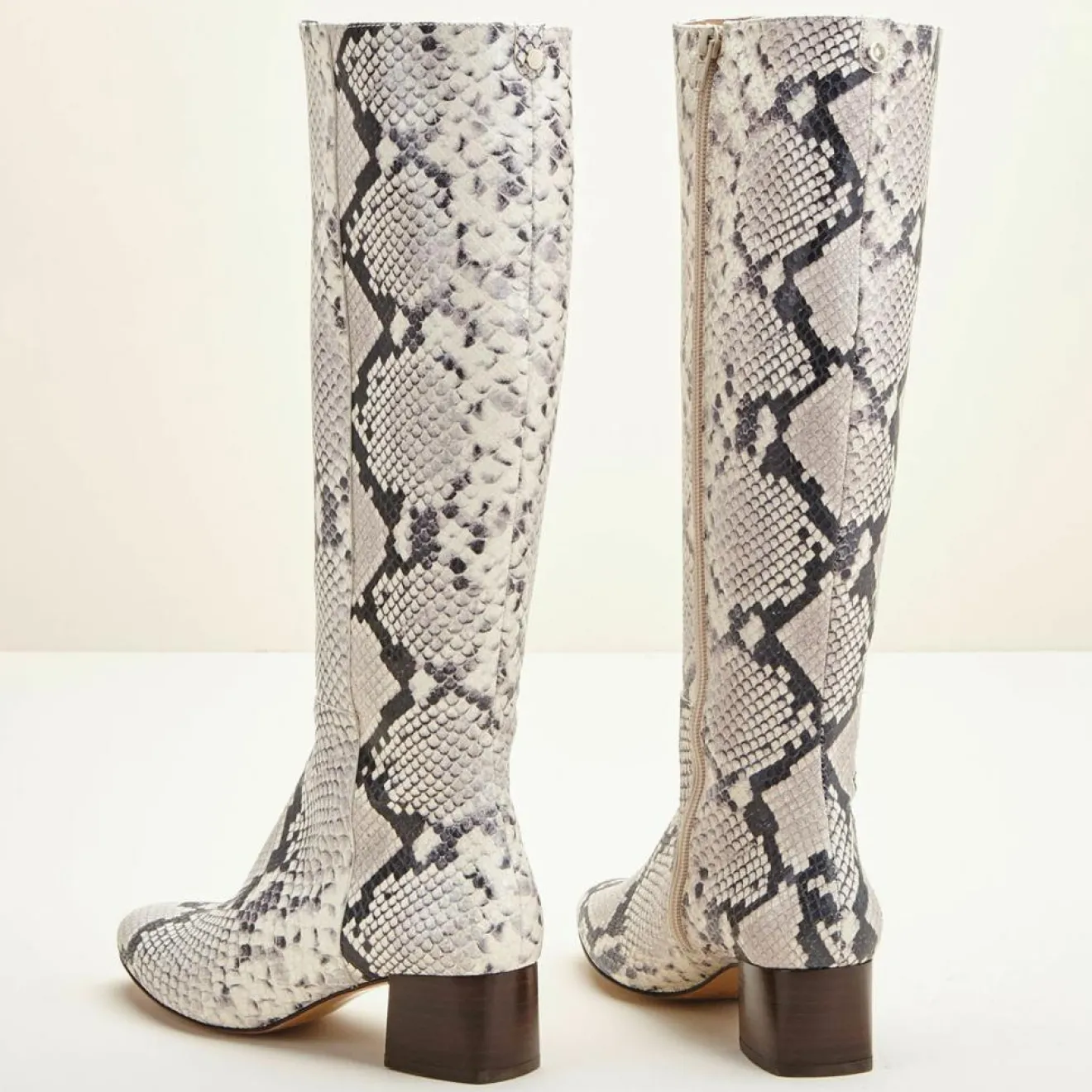 Best Cosmoparis Bottes en Cuir Carlotine façon animal gris/noir