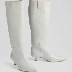 Femme L.K. Bennett Bottes en Cuir Eden gris clair - Talon 4,5 cm