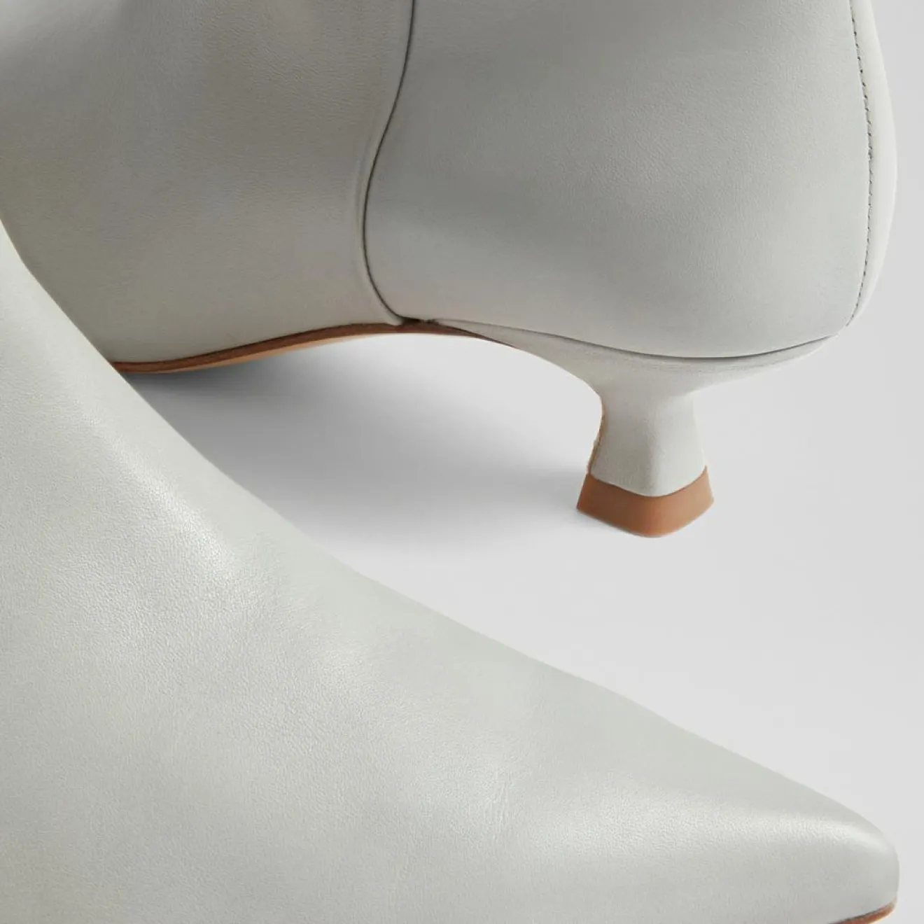 Femme L.K. Bennett Bottes en Cuir Eden gris clair - Talon 4,5 cm