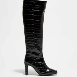 Hot Apologie Bottes en Cuir Lana noires - Talon 9 cm