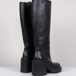 Femme Vic Matie Bottes en Cuir noires - Talon 8 cm