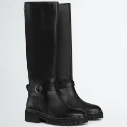 Hot Liu-Jo Bottes en Cuir Pink noires