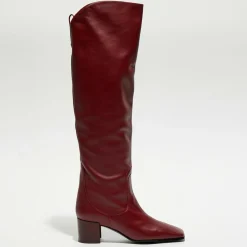 Femme Free Lance Bottes en Cuir Tessa bordeaux - Talon 5 cm