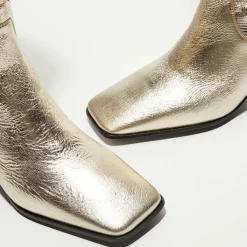 Outlet Free Lance Bottes en Cuir Tessa champagne - Talon 5 cm