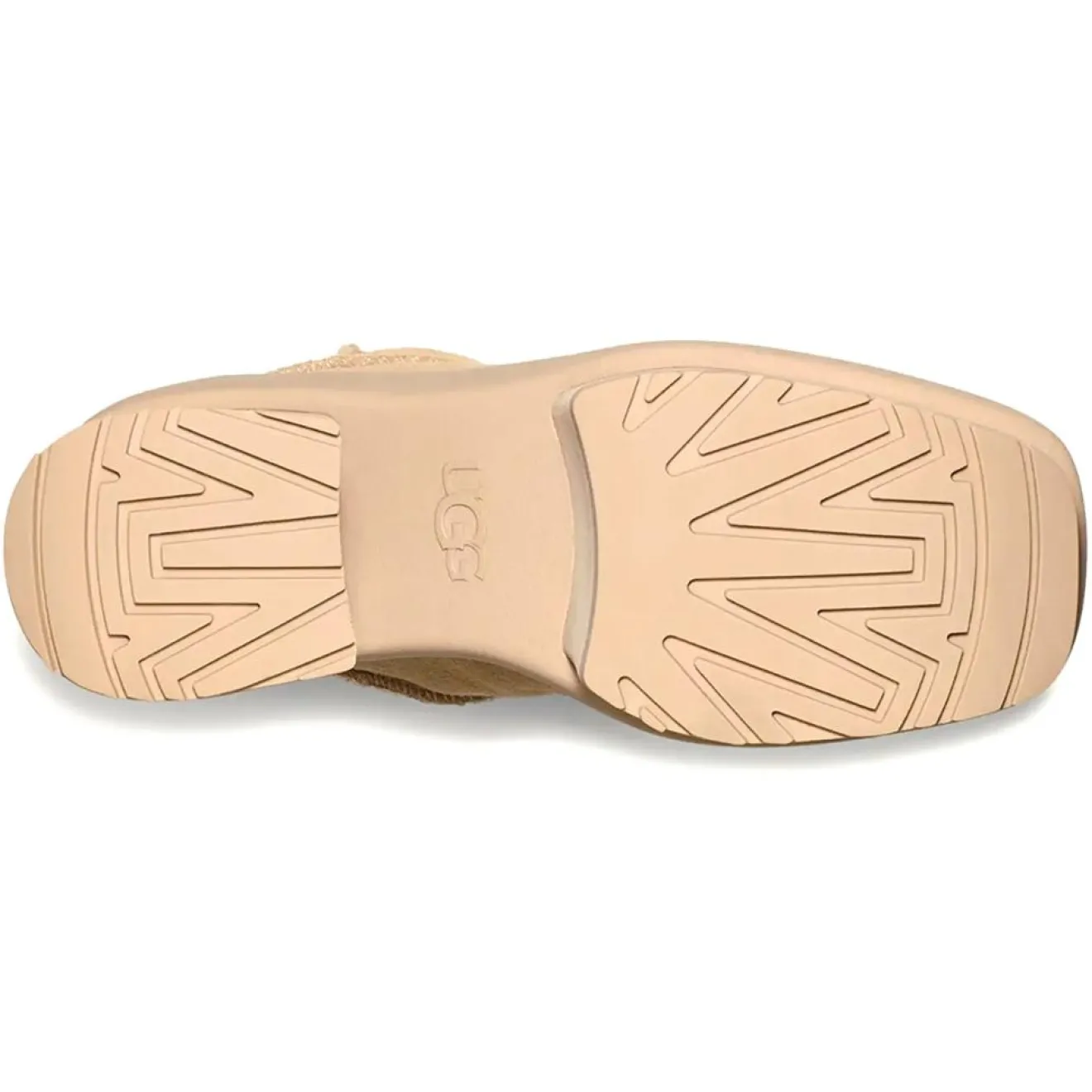 Discount Ugg Bottes en Velours de Cuir New Heights Platform Mini beiges - Talon 11,4 cm