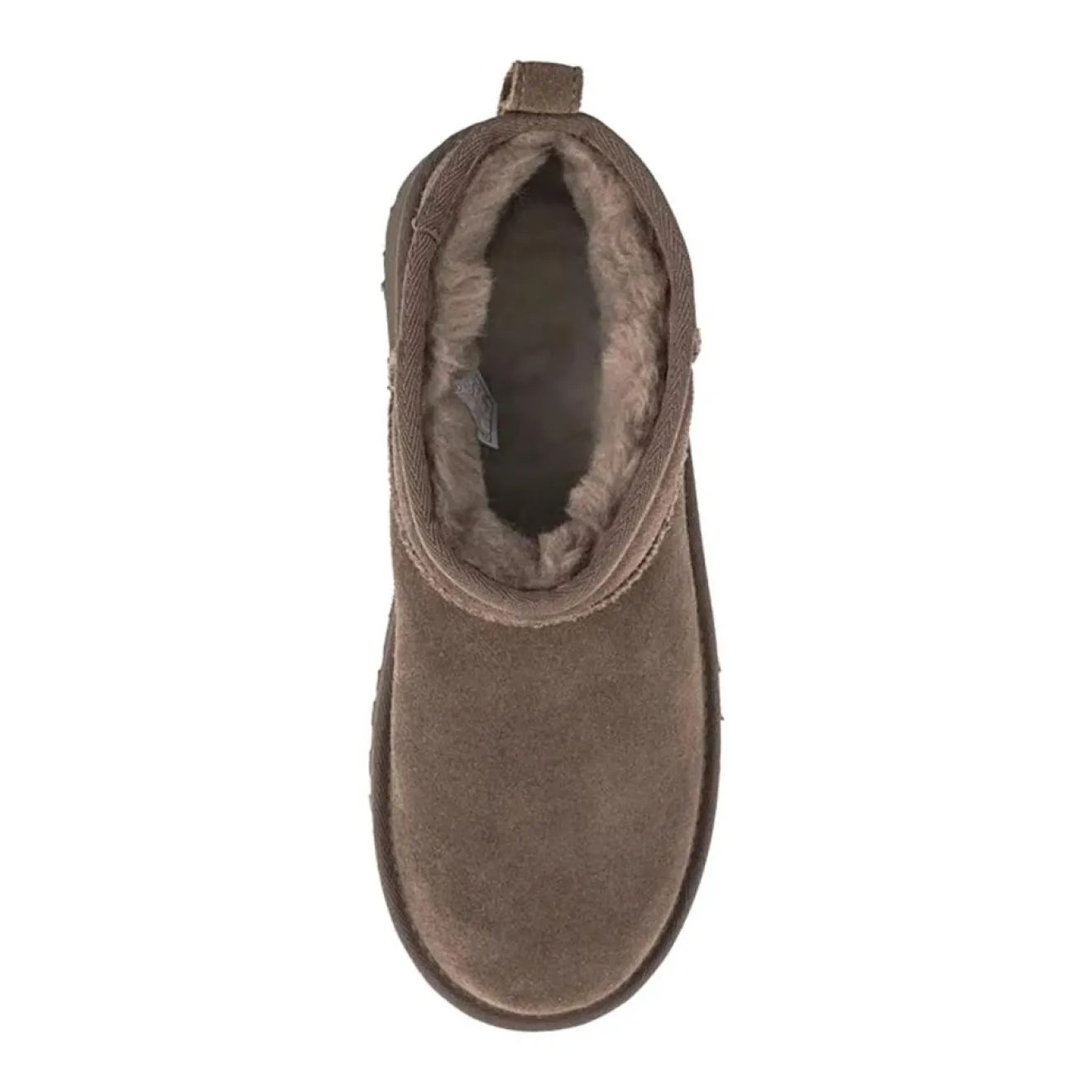 Sale Ugg Bottes en Velours de Cuir Ultra Mini New Heights marron