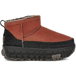 Homme Ugg Bottes en Velours de Cuir Venture Daze Ultra Mini rouge/noir