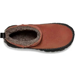 Homme Ugg Bottes en Velours de Cuir Venture Daze Ultra Mini rouge/noir