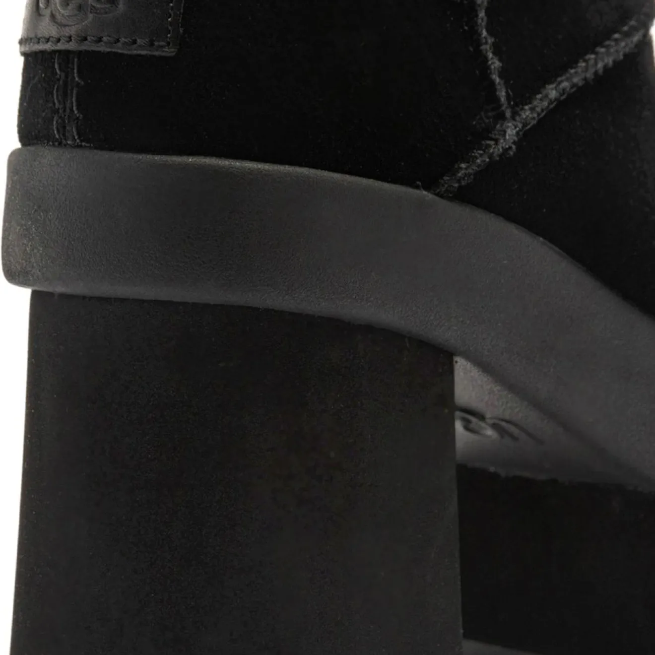 Femme Ugg Bottes en Velours de Cuir New Heights Platform Mini noires - Talon 11,4 cm