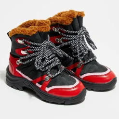 Outlet Stella McCartney Bottes fourrées noir/rouge