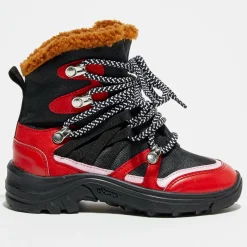 Outlet Stella McCartney Bottes fourrées noir/rouge