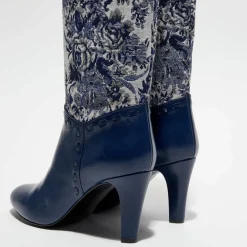 Femme Manoush Bottes Santiags bleu nuit - Talon 8 cm