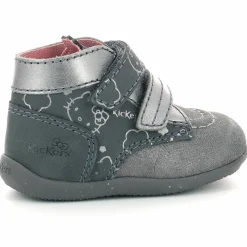 Sale Kickers Bottillons en Cuir Bonkro-2 gris argenté