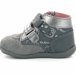 Sale Kickers Bottillons en Cuir Bonkro-2 gris argenté