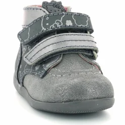 Sale Kickers Bottillons en Cuir Bonkro-2 gris argenté