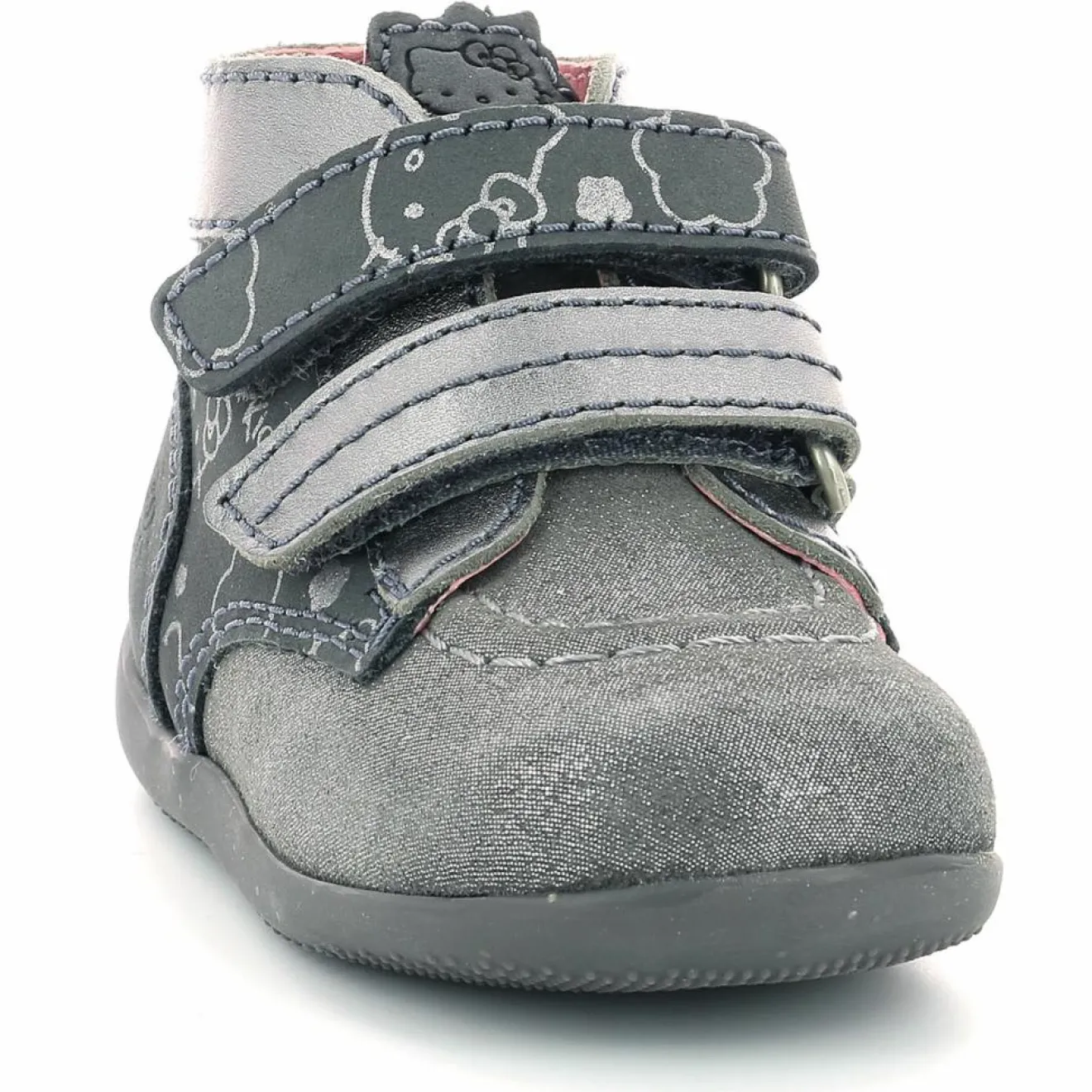 Sale Kickers Bottillons en Cuir Bonkro-2 gris argenté