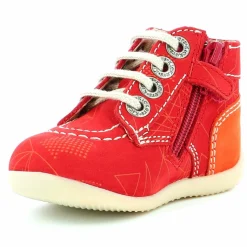 Sale Kickers Bottillons en Cuir Bonzip-2 rouge/orange