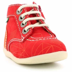Sale Kickers Bottillons en Cuir Bonzip-2 rouge/orange