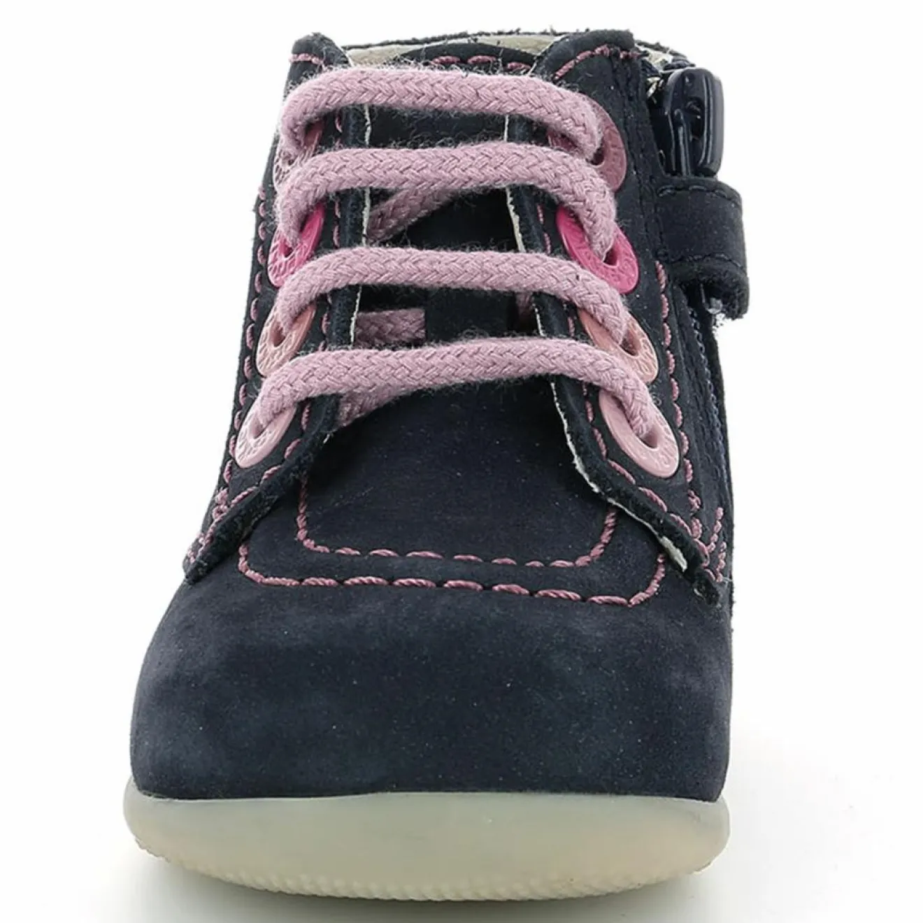 Discount Kickers Bottillons en Cuir Bonzip-2 marine/rose
