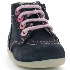 Discount Kickers Bottillons en Cuir Bonzip-2 marine/rose