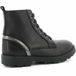 Enfant Kickers Bottillons en Cuir Grooke noir/argenté
