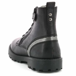 Enfant Kickers Bottillons en Cuir Grooke noir/argenté