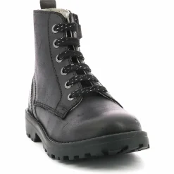 Enfant Kickers Bottillons en Cuir Grooke noir/argenté