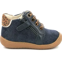 Clearance Aster Bottillons en Cuir Pillie marine/léopard