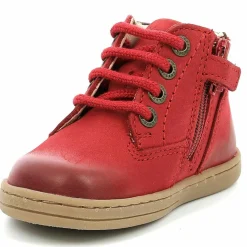 Hot Kickers Bottillons en Velours de Cuir Tackland rouges
