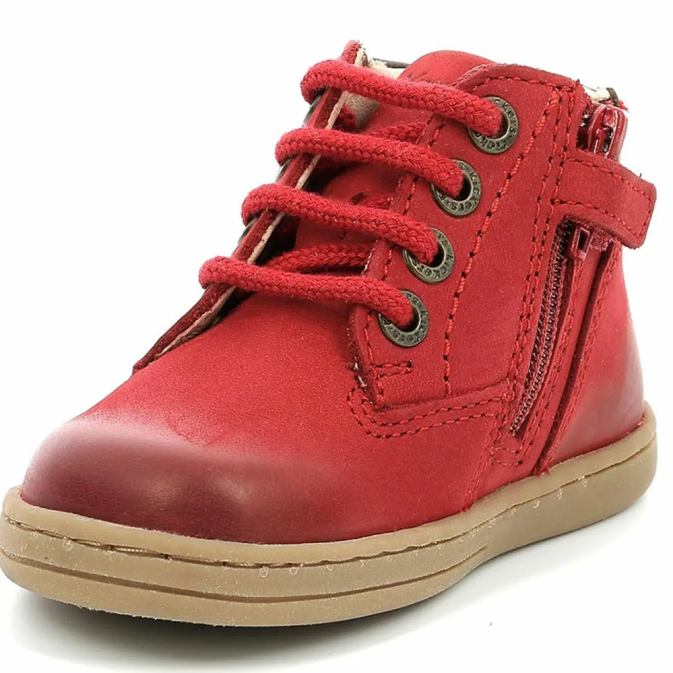 Hot Kickers Bottillons en Velours de Cuir Tackland rouges
