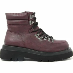 Femme Lab78 Bottines à lacets bordeaux - Talon 5 cm