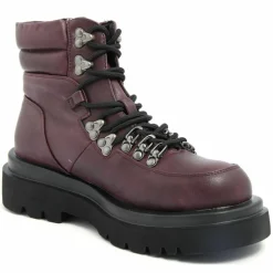 Femme Lab78 Bottines à lacets bordeaux - Talon 5 cm
