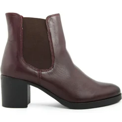 Sale Lab78 Bottines à talon en Cuir Nelly bordeaux - Talon 6 cm