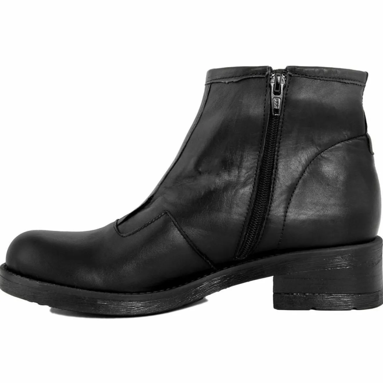 Hot Lab78 Bottines à talon en Cuir noires - Talon 4 cm