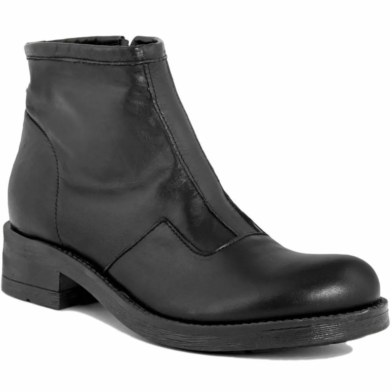 Hot Lab78 Bottines à talon en Cuir noires - Talon 4 cm