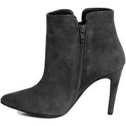 Femme Lab78 Bottines à talon en Velours de Cuir Cleopatre noires - Talon 10 cm