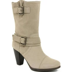 Femme Lab78 Bottines à talon en Velours de Cuir Carol castor - Talon 8.5 cm