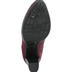 Outlet Lab78 Bottines à talon en Velours de Cuir Vivi vin - Talon 8.5 cm