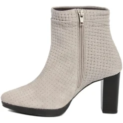 Femme Lab78 Bottines à talon en Velours de Cuir Vivi castor - Talon 8.5 cm