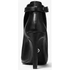 Femme Michael Kors Chaussures Bottines en Cuir à bout ouvert Lawson noires - Talon 8.9 cm