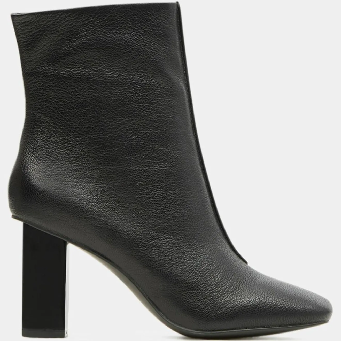 Sale Galeries Lafayette Bottines en Cuir à talon géométrique noires - Talon 8,5 cm