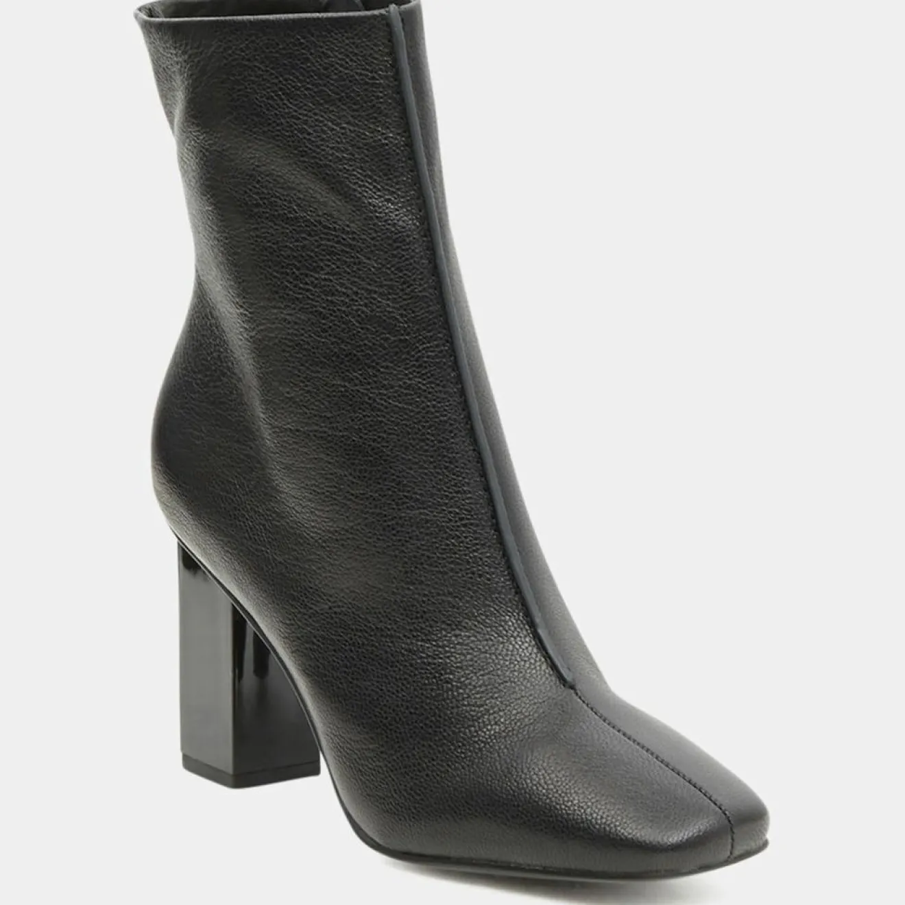 Sale Galeries Lafayette Bottines en Cuir à talon géométrique noires - Talon 8,5 cm