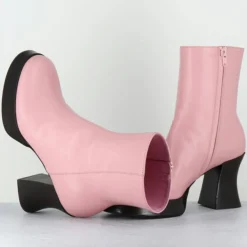 Outlet Garrice Lab Bottines en Cuir blau roses - Talon : 7.5cm