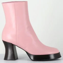 Outlet Garrice Lab Bottines en Cuir blau roses - Talon : 7.5cm