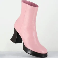 Outlet Garrice Lab Bottines en Cuir blau roses - Talon : 7.5cm