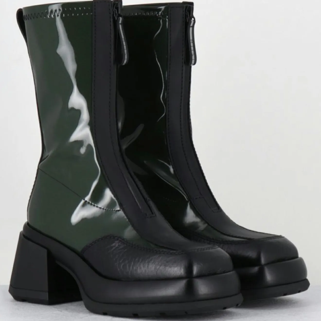 Femme E8 By Miista Bottines en Cuir camila vertes - Talon : 8cm