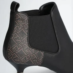 Femme Liu-Jo Bottines en Cuir Gaia noir/marron - Talon 6 cm